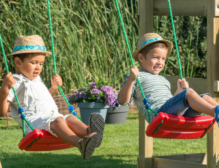 Jungle House | Wooden climbing frame with swings & climbing net